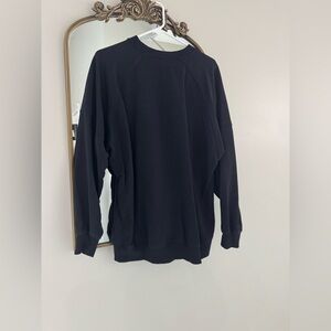 Fabletics Oversized Black Crewneck Sweatshirt